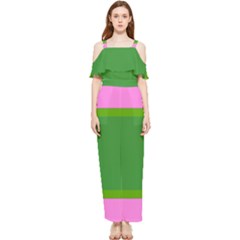 Pink And Green 1105 - Groovy Retro Style Art Draped Sleeveless Chiffon Jumpsuit by KorokStudios