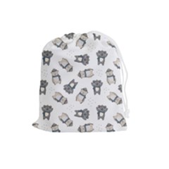 Cute Seamless Pattern With Koala Panda Bear Drawstring Pouch (large) by Pakemis