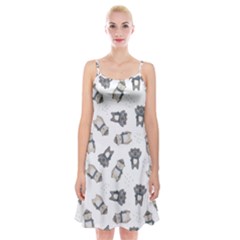 Cute Seamless Pattern With Koala Panda Bear Spaghetti Strap Velvet Dress by Pakemis