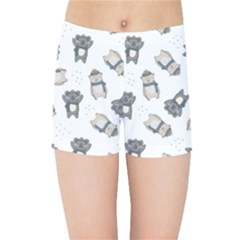 Cute Seamless Pattern With Koala Panda Bear Kids  Sports Shorts by Pakemis