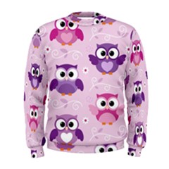 Seamless Cute Colourfull Owl Kids Pattern Men s Sweatshirt by Pakemis