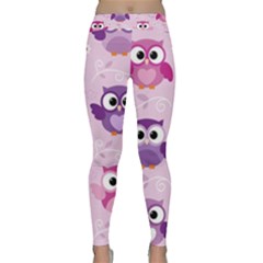 Seamless Cute Colourfull Owl Kids Pattern Classic Yoga Leggings by Pakemis