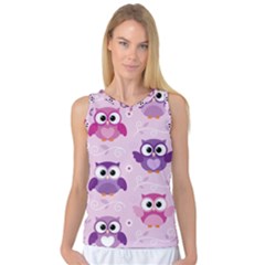 Seamless Cute Colourfull Owl Kids Pattern Women s Basketball Tank Top by Pakemis