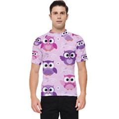 Seamless Cute Colourfull Owl Kids Pattern Men s Short Sleeve Rash Guard by Pakemis