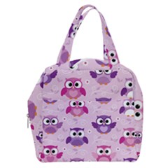 Seamless Cute Colourfull Owl Kids Pattern Boxy Hand Bag by Pakemis