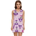 Seamless Cute Colourfull Owl Kids Pattern Tiered Sleeveless Mini Dress View1