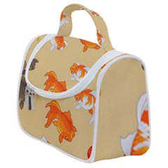 Gold Fish Seamless Pattern Background Satchel Handbag by Pakemis