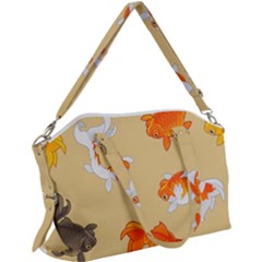 Gold Fish Seamless Pattern Background Canvas Crossbody Bag by Pakemis