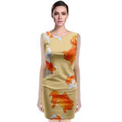 Gold Fish Seamless Pattern Background Classic Sleeveless Midi Dress by Pakemis