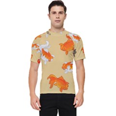 Gold Fish Seamless Pattern Background Men s Short Sleeve Rash Guard by Pakemis