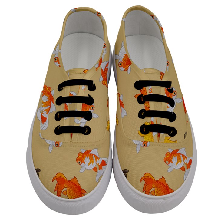 Gold Fish Seamless Pattern Background Men s Classic Low Top Sneakers