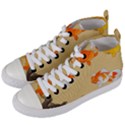 Gold Fish Seamless Pattern Background Women s Mid-Top Canvas Sneakers View2