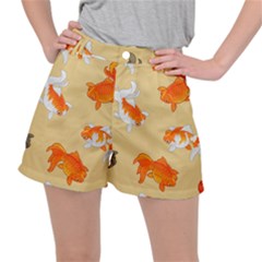 Gold Fish Seamless Pattern Background Ripstop Shorts by Pakemis