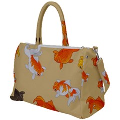 Gold Fish Seamless Pattern Background Duffel Travel Bag by Pakemis