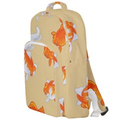 Gold Fish Seamless Pattern Background Double Compartment Backpack by Pakemis