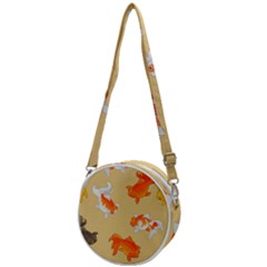 Gold Fish Seamless Pattern Background Crossbody Circle Bag by Pakemis