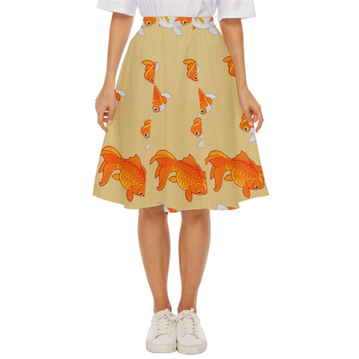 Gold Fish Seamless Pattern Background Classic Short Skirt