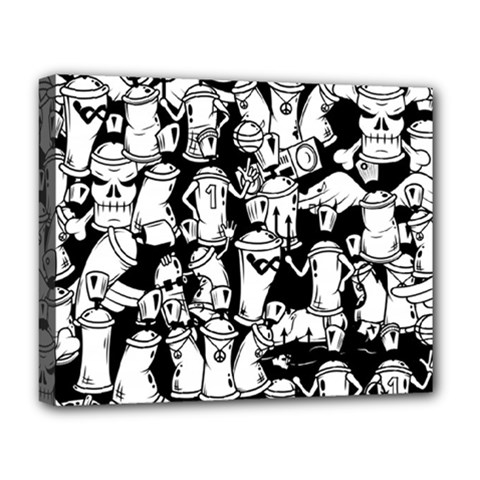 Graffiti Spray Can Characters Seamless Pattern Deluxe Canvas 20  X 16  (stretched) by Pakemis