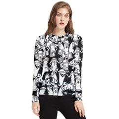 Graffiti Spray Can Characters Seamless Pattern Women s Long Sleeve Rash Guard by Pakemis