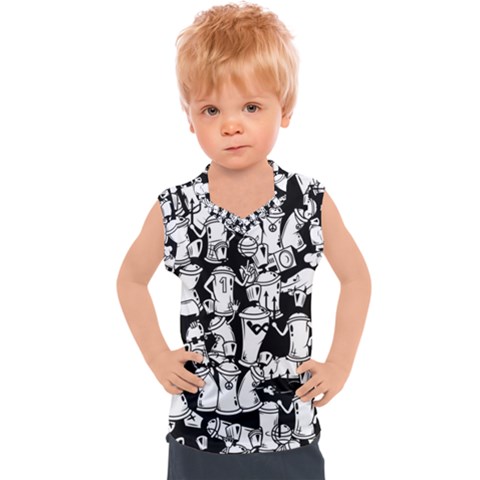 Graffiti Spray Can Characters Seamless Pattern Kids  Sport Tank Top by Pakemis