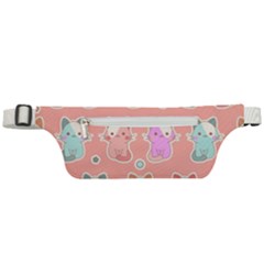 Cute Kawaii Kittens Seamless Pattern Active Waist Bag