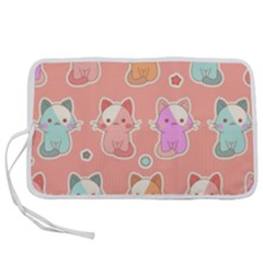 Cute Kawaii Kittens Seamless Pattern Pen Storage Case (m) by Pakemis