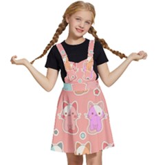 Cute Kawaii Kittens Seamless Pattern Kids  Apron Dress by Pakemis