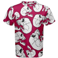 Terrible Frightening Seamless Pattern With Skull Men s Cotton Tee by Pakemis