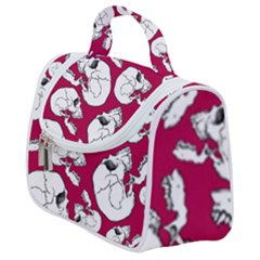 Terrible Frightening Seamless Pattern With Skull Satchel Handbag by Pakemis