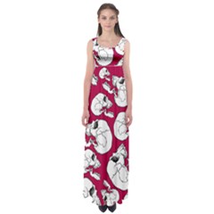 Terrible Frightening Seamless Pattern With Skull Empire Waist Maxi Dress by Pakemis