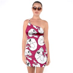 Terrible Frightening Seamless Pattern With Skull One Soulder Bodycon Dress by Pakemis