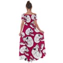 Terrible Frightening Seamless Pattern With Skull Off Shoulder Open Front Chiffon Dress View2