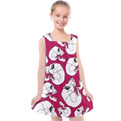 Terrible Frightening Seamless Pattern With Skull Kids  Cross Back Dress by Pakemis