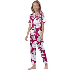 Terrible Frightening Seamless Pattern With Skull Kids  Satin Short Sleeve Pajamas Set by Pakemis