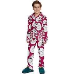 Terrible Frightening Seamless Pattern With Skull Kids  Long Sleeve Velvet Pajamas Set by Pakemis