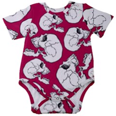 Terrible Frightening Seamless Pattern With Skull Baby Short Sleeve Onesie Bodysuit by Pakemis