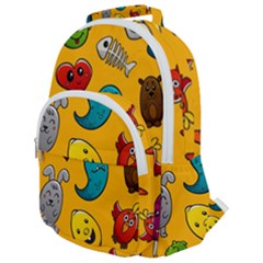 Graffiti Characters Seamless Ornament Rounded Multi Pocket Backpack by Pakemis