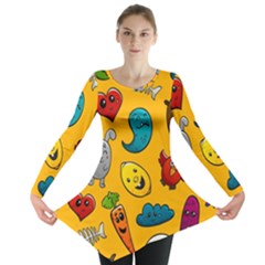 Graffiti Characters Seamless Ornament Long Sleeve Tunic  by Pakemis