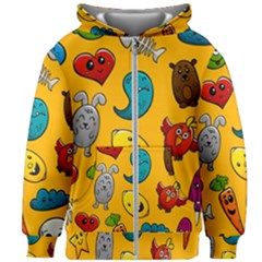 Graffiti Characters Seamless Ornament Kids  Zipper Hoodie Without Drawstring by Pakemis