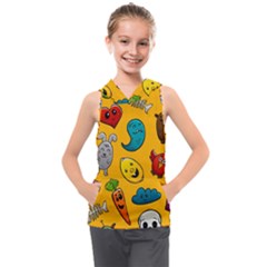 Graffiti Characters Seamless Ornament Kids  Sleeveless Hoodie by Pakemis