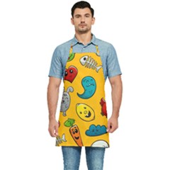 Graffiti Characters Seamless Ornament Kitchen Apron by Pakemis