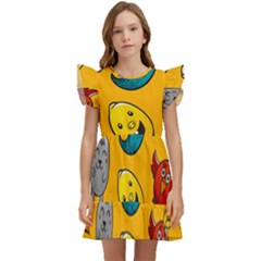 Graffiti Characters Seamless Ornament Kids  Winged Sleeve Dress by Pakemis