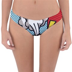 Rays Smoke Pop Art Style Vector Illustration Reversible Hipster Bikini Bottoms by Pakemis