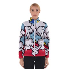 Rays Smoke Pop Art Style Vector Illustration Women s Bomber Jacket