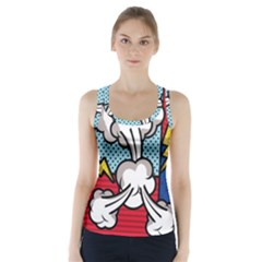 Rays Smoke Pop Art Style Vector Illustration Racer Back Sports Top by Pakemis