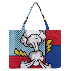 Rays Smoke Pop Art Style Vector Illustration Zipper Medium Tote Bag by Pakemis