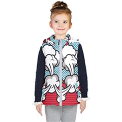 Rays Smoke Pop Art Style Vector Illustration Kids  Hooded Puffer Vest by Pakemis