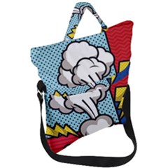 Rays Smoke Pop Art Style Vector Illustration Fold Over Handle Tote Bag by Pakemis