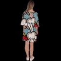 Rays Smoke Pop Art Style Vector Illustration Velour Kimono Dress View4