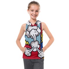 Rays Smoke Pop Art Style Vector Illustration Kids  Sleeveless Hoodie by Pakemis